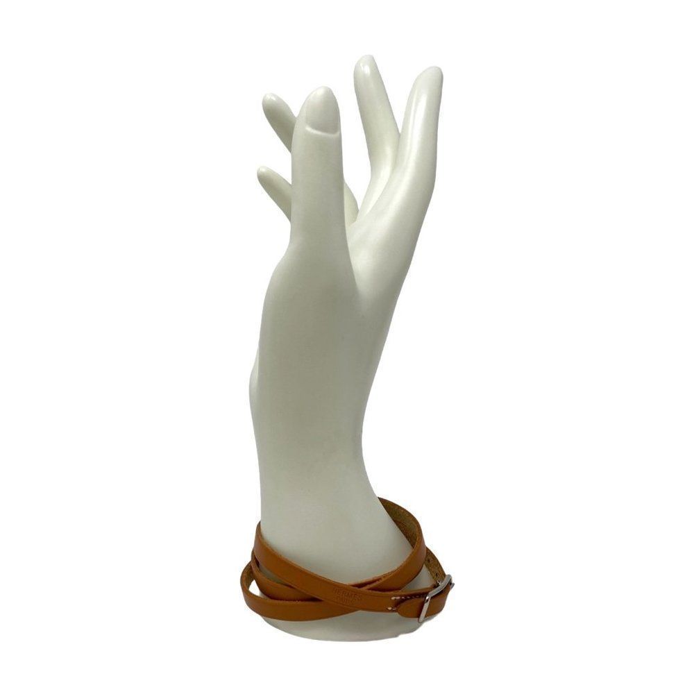 Hermes Brown Wrap Long Leather Bracelet - Picture 5 of 5